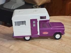 VINTAGE PRESS STEEL TONKA TRUCK MINI CAMPER IN PURPLE HIGH GRADE