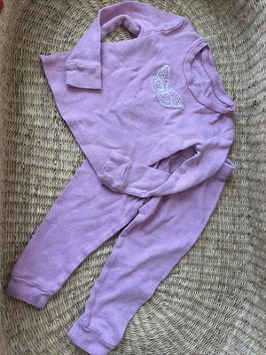 Penelope Mack 18 Months Organic Cotton Pajama Set Pink Butterfly Pants Set