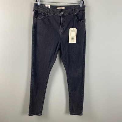 Levi's 721 Stretch High Rise Skinny Jeans Size 16W Washed Black Stretch