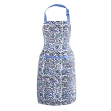 Cotton Floral Kitchen Apron for Women with Pocket Adjustable Neck Ties