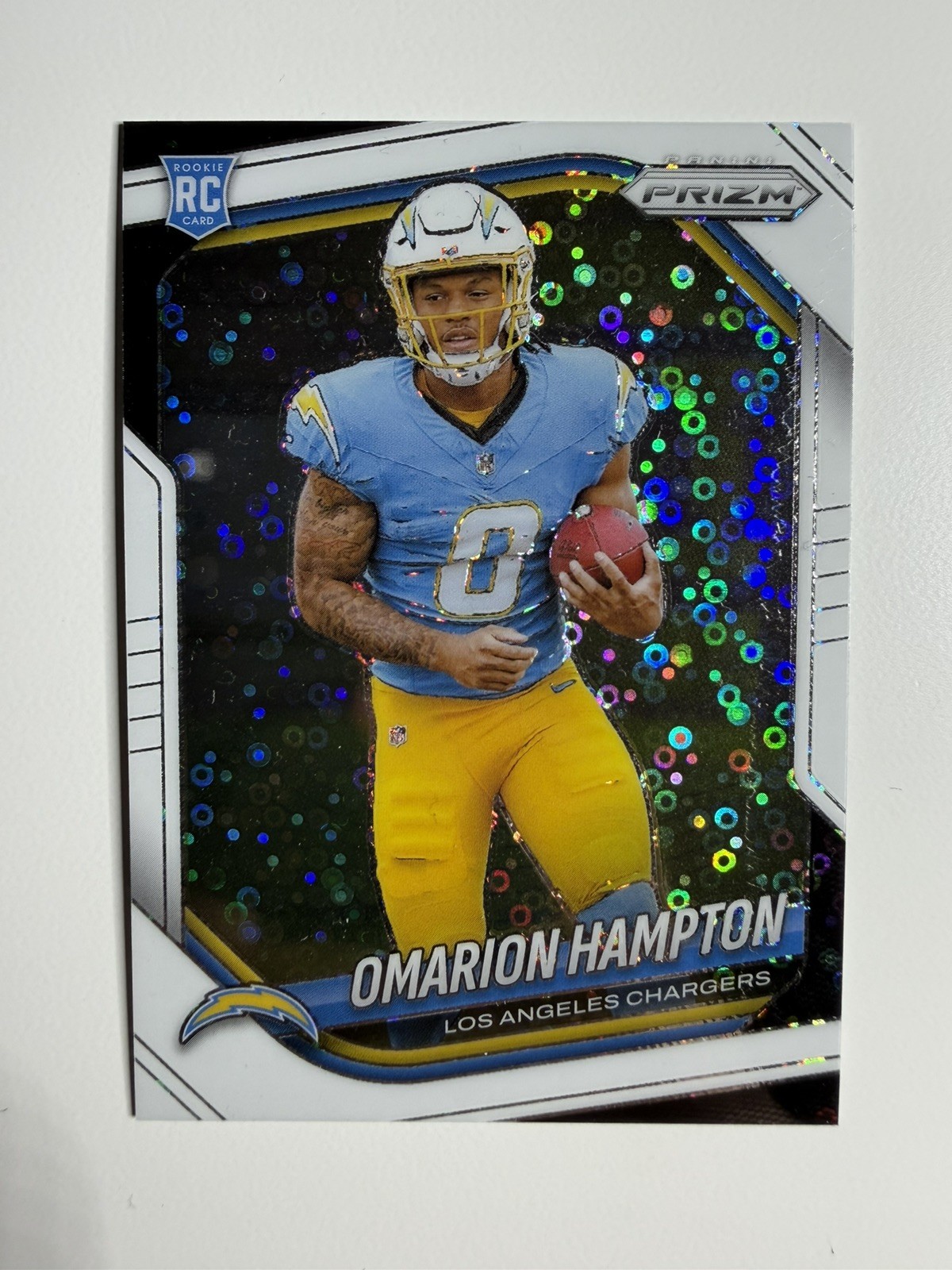 2025 Panini Prizm Omarion Hampton White Disco #355 RC LA Chargers