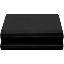 Satin Flat Sheet Only Queen 1 PCS Black Extra Soft Silk Flat Bed Sheet