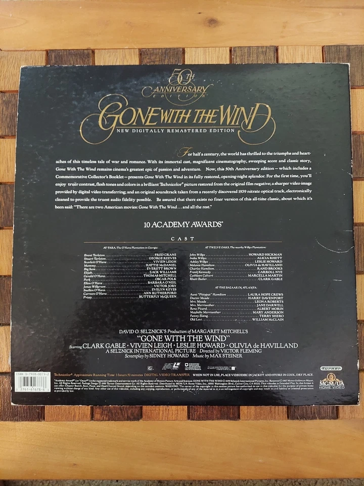 Gone With The Wind 50th Anniversary 2 Disc Set Laserdisc - Image 2 of 2