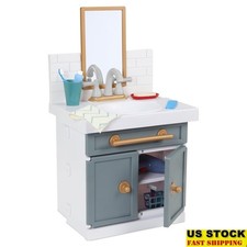 Kids Bathroom Sink Interactive Playset W/ Working Faucet 12 Accessories New