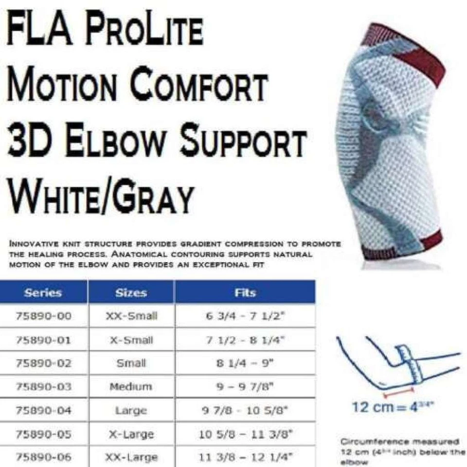 Soporte de codo FLA Medium ProLite 3D blanco/gris Foto 2 de 2