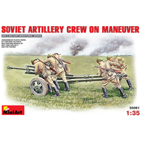 Soviet Artillery Crew On Maneuver Kit 1:35 Miniart Kit Figure Militari -D- Neues
