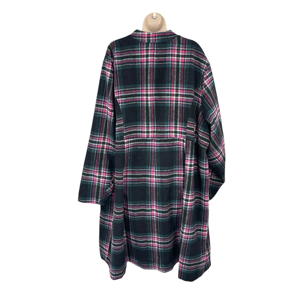 Torrid Academia Coat Women Plaid Preppy Lined Button Front Pockets Plus Size 5X - Image 2 of 4