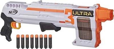 NERF Ultra Three Blaster Pump-Action 8-Dart Internal Clip + 8 Ultra Darts