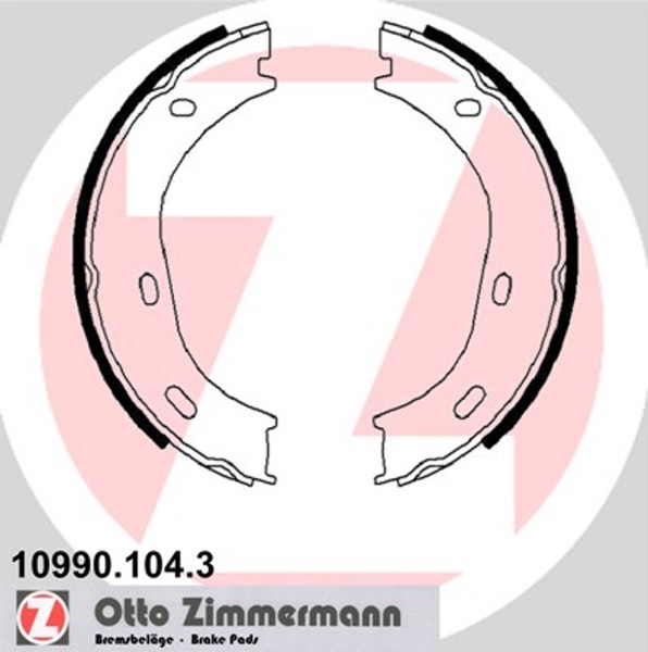 Bremsbackensatz Feststellbremse Zimmermann 10990.104.3 FüR Klasse Mercedes W116-image