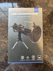 Portable USB Microphone with Pop Filter & Stand | Multi-System Compatible | NIB