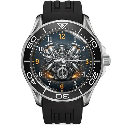 V8 Engine Artwork #2 Wrist Watch Muscle Car Inspired Design Sport Style