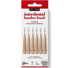 Humble Bamboo Red 0.50mm Interdental Brush Size 2 - 1 Pack Of 6 Brushes x 4 pack