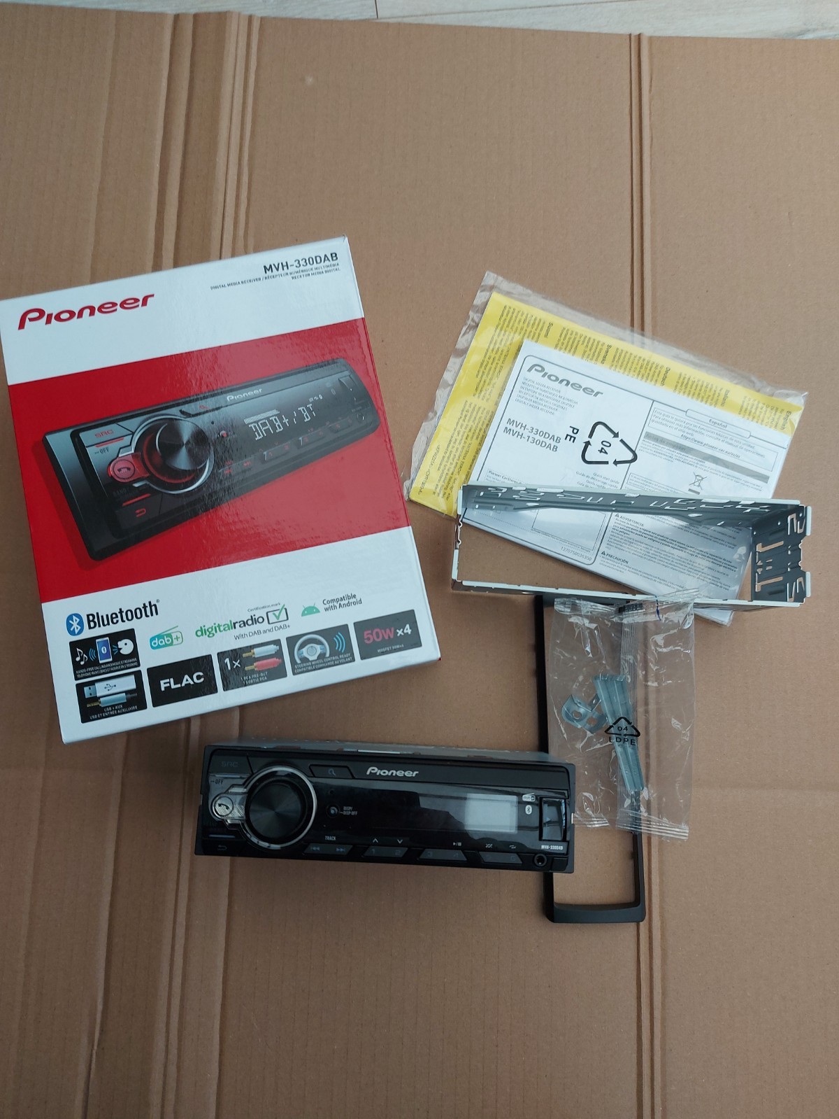 Pioneer MVH-330DAB Mechless DAB Radio Bluetooth USB Spotify 