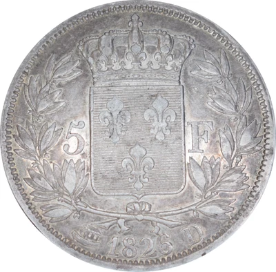 5 francs Charles X 1826 D (Lyon) 24,89g TTB F310/18 Argent - Photo 1/2