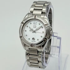 Women's ESQ Esquire Movado Diamond Accent, All Steel Bracelet Watch, MOP Dial