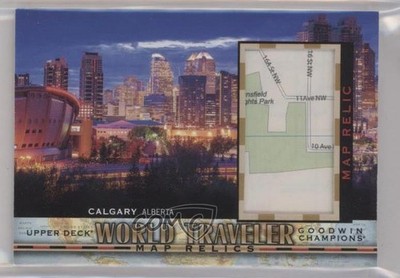 2022 Upper Deck Goodwin Champions World Traveler Map Relics Calgary Alberta jt1
