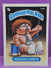 1986 Garbage Pail Kids 5th Series 174b Repaired REX Ghost 10 Green OF ERROR Card