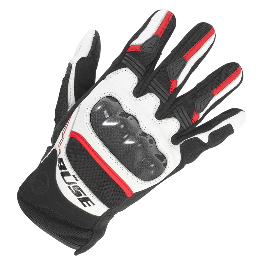 Guantes de moto BUSE Safe Ride en negro, blanco y rojo - Imagen 1 de 1