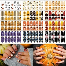TailaiMei 12 Sheets Halloween Nail Wraps Stickers Nail Polish Strips Self-Adh...