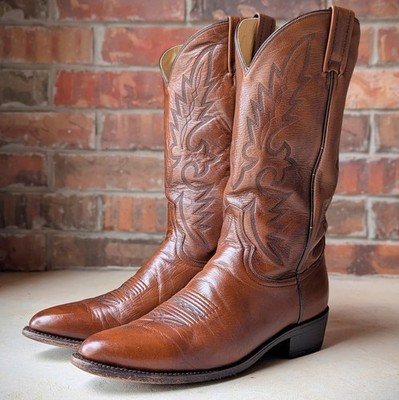 Dan Post DP 2111 Milwaukee Western Cowboy Boots 10.5 D Antique Brown Round Toe