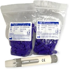 Lancing Device & 100 x 30 Gauge Twist Top Lancets, Blood Sampling Pen, 5... 