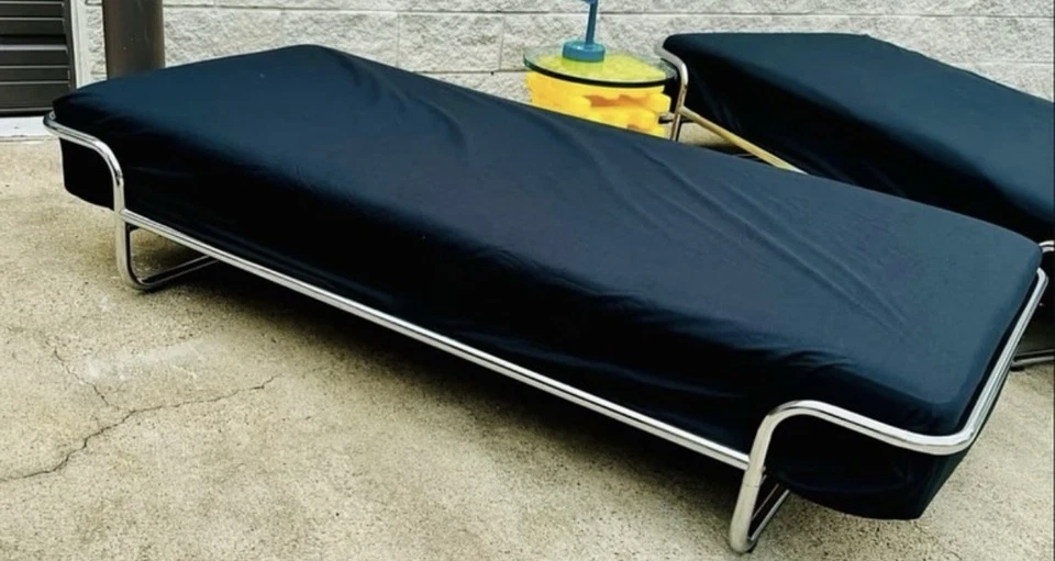 Meio Século Moderno DUX BRUNO MATHSSON ULLA Tubular Cromado Longa Cama de Solteiro Vintage - Imagem 3 de 4