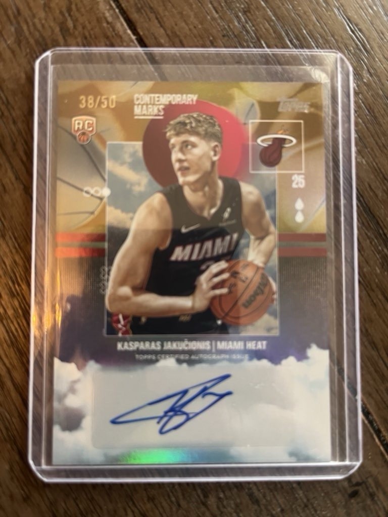 2025-26 Topps Kasparas Jakucionis #CM-KJ Contemporary Marks Gold RC AUTO /50