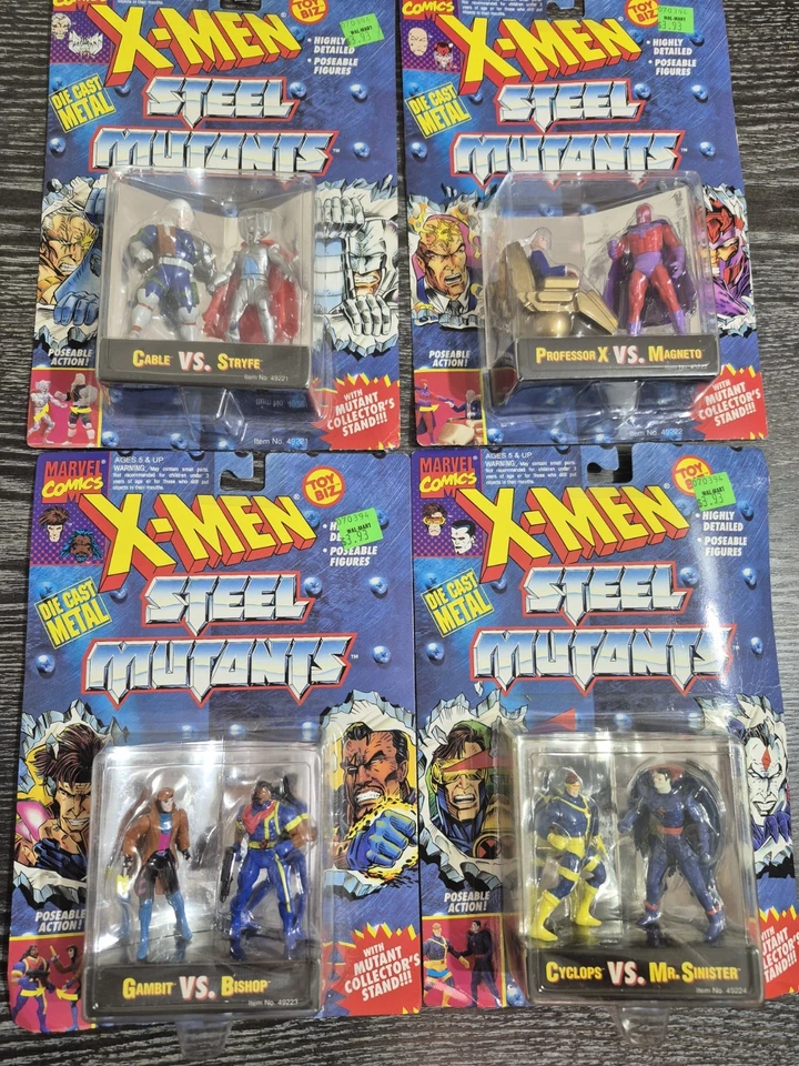 X-Men Steel Mutants 2 Juegos Completos Die-Cast Figura 2 Paquetes Toy Biz 1994 Marvel Nuevo  Foto 3 de 4