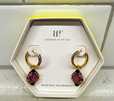 NEW Bomb Party Always So Chic RBP8656 Lavender Amethyst Quartz Gold Earrings