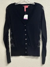 Charlotte NWT Women’s Large Cardigan Knit Lace Button Front Lightweight