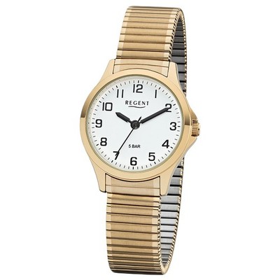 Regent Damen Uhr 2243489 Metall Quarz Armband-Uhr Zugarmband gold UR2243489