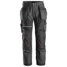 Snickers 6214 RuffWork Trousers Holster Pockets Steel Grey / Black