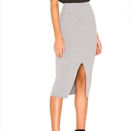 Free People Ribbed Knit Midi Skirt With 