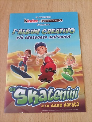KINDER FERRERO album GLI SKATENINI and king of the golden dunes!  Used like new!