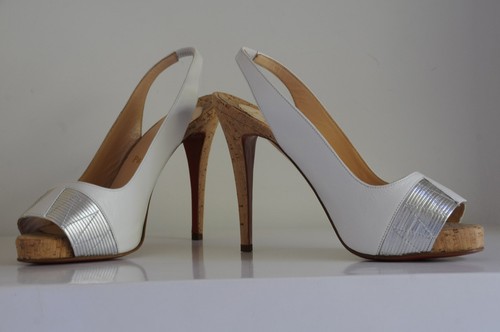 Moyen Prive Chaussures Plateforme Christian Argent Nouveau Talons Louboutin Blanc Sling Liège SMqLUzpGV