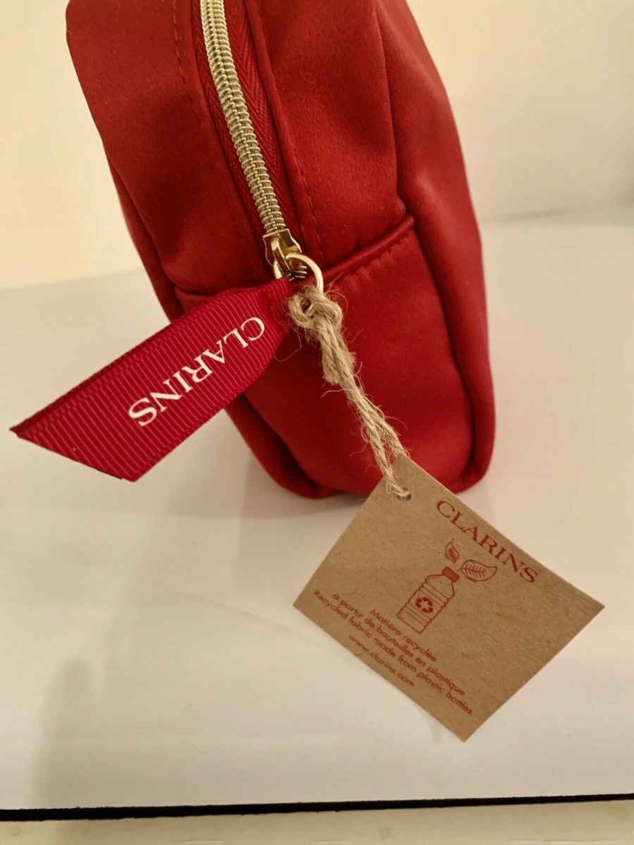Clarins Cosmetic Bag Super Soft Fabric Recycled Made From Plastic