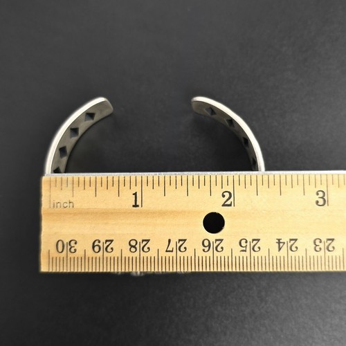 Native American Sterling Silver Concho Stud Cuff Open Bracelet Small Wrist 6.75" - Picture 13 of 14