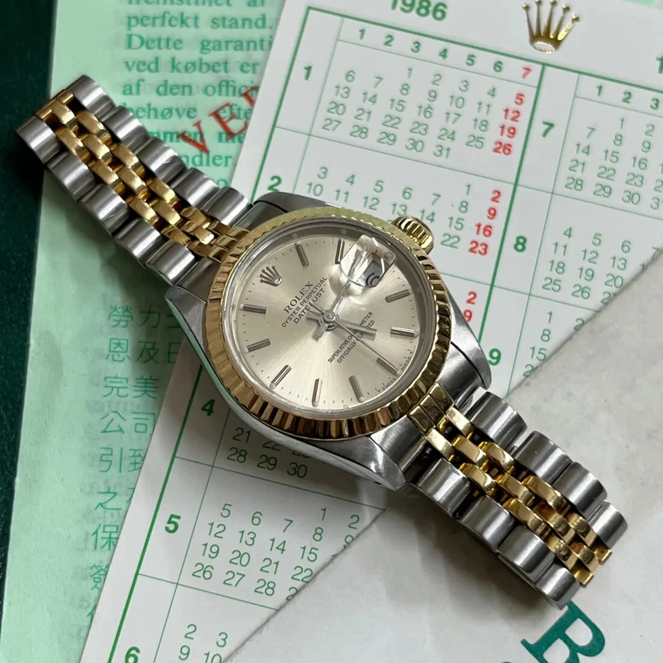 Rolex Datejust 69173 Feminino Bi-Metal 26mm Mostrador Prata Champanhe 1986 - Imagem 4 de 4