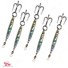 5pcs 1oz Fishing Diamond Jig Mylar Holographic Laser with a Treble Hook 28g @US