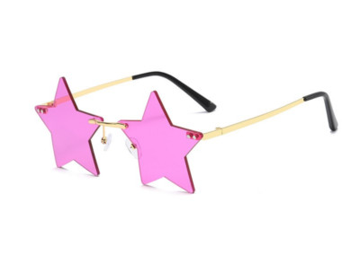 Brille dunkelrosa Form Sterne Original Starlette
