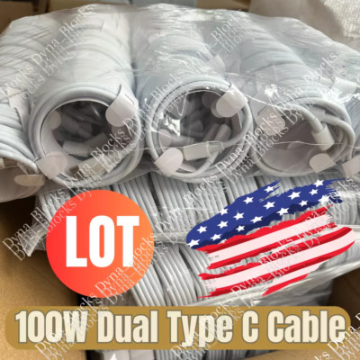 100x PD 100W Type C to USB C Fast Charger Cable For Samsung Macbook LG iPhone 15