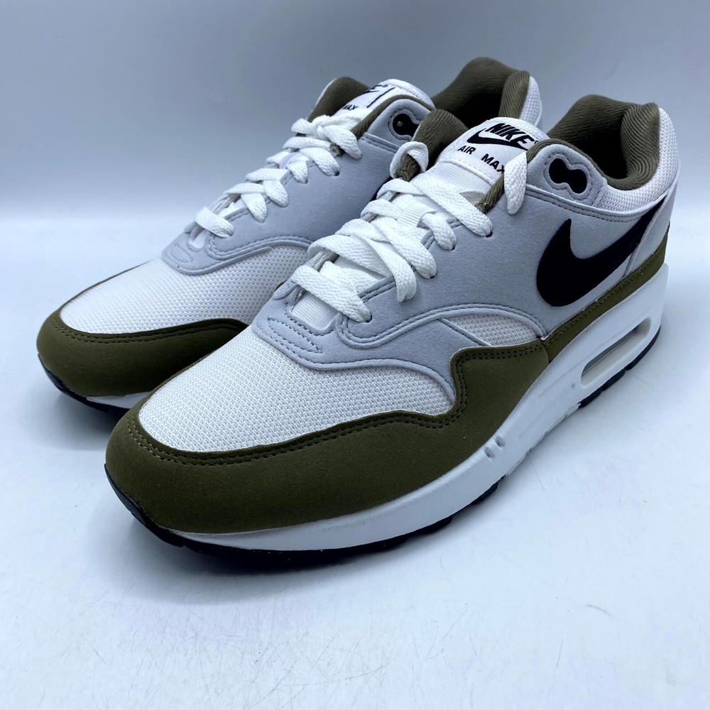 Nike Air Max 1 Sneaker White Black Olive FD9082-102 Mens Size 9 New