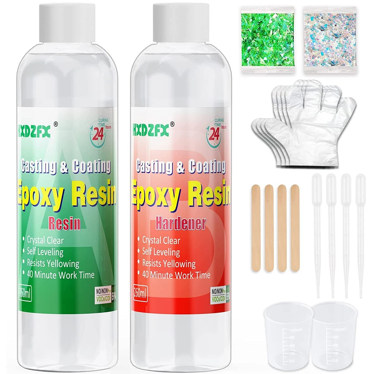 Epoxy Resin Clear Crystal Coating Kit 20Oz 2 Part Casting Resin