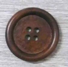 large wood dark button sewing 4 holes 1 1/8 inch 1pc