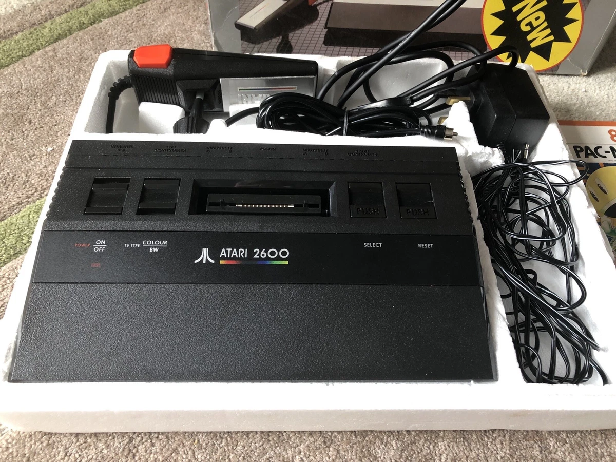 Atari 2600 Black RARE Ireland Model Boxed Accessories PAC MAN