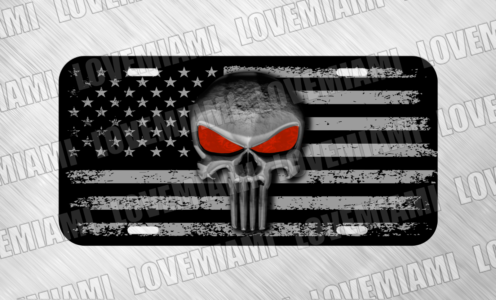 Для поклонников Punisher красные глаза номерной знак США автомобильный ярлык БЕСПЛАТНАЯ ДОСТАВКА