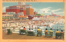 Postcard 1949 Sun Deck of Central Pier, Atlantic City, N.J. VTG VPC02.