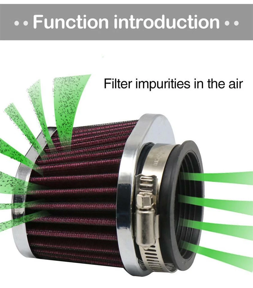Acessórios de filtro de admissão de limpador de ar 45 mm para motocicleta scooter acessório ATV - Imagem 3 de 4