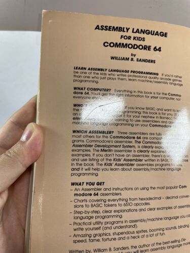 Assembly Language For Kids Commodore 64 With 128 Update William B. Sanders - Photo 10/18