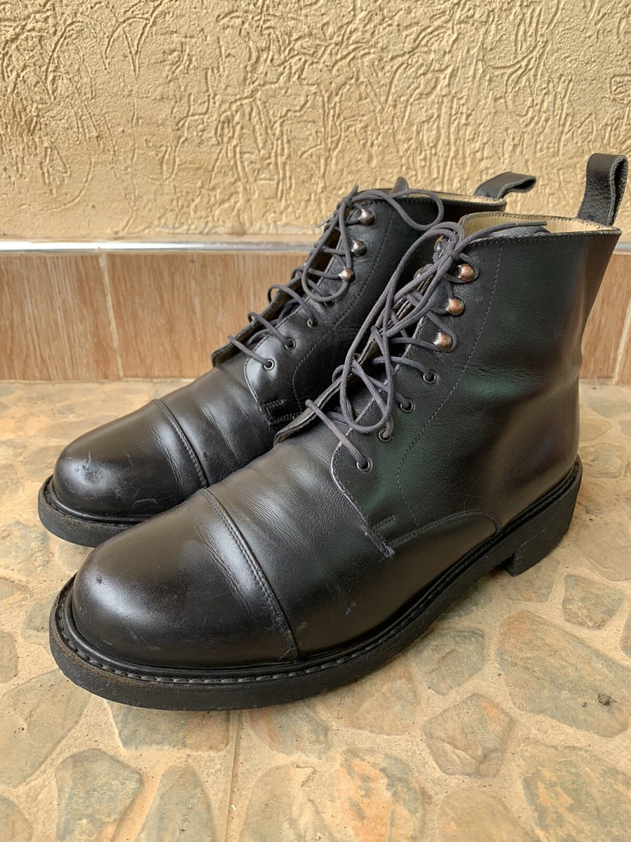 Paraboot Captoe Black Leather Men's Lace-Up Boot SZ UK 7 / USA 8